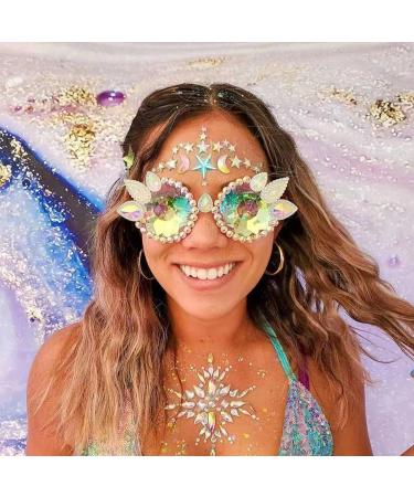 Stars Moon Face Gems Jewels - Stick-On Crystal Rhinestones Sticker for Women - Costume Makeup Accessories - Buy Online on GoSupps.com