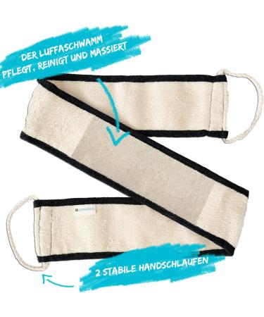 Chinchilla Massage Belt | Luffa Sponge & Cotton Back Scrubber | Body Peeling & Gentle Massage | Compact Body Brush for Shower & Wellness | Includes Storage Bags - Buy Online on GoSupps.com