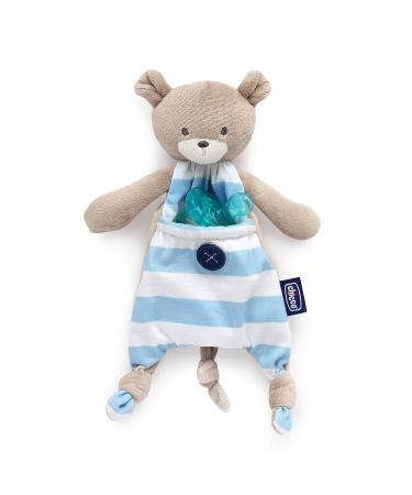 Chicco Pocket Buddies Soft Pacifier Holder-Lovey Plush Toy Blue Bear - 0m - Buy Online on GoSupps.com