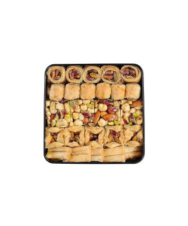 Deluxe Assorted Baklava Pastry Tin Gift Box - 52 pcs Double Layer Turkish Pistachios Bakery Fresh - 750g - Holiday Gifts for Christmas & Thanksgiving - MUGHE GOURMET - Buy Online on GoSupps.com