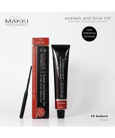 10 x Auburn Makki Professional Eyelash & Eyebrow Tint with Argan Oil & Hyaluronic Acid - International Shipping Available - Buy Online on GoSupps.com