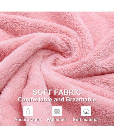 YQBFTC Turban Towel for Long Hair - 2 Pack Super Absorbent Microfiber Hair Towels in Pink & Gray | Quick-Dry Hair Accessories for All Hair Types - Buy Online on GoSupps.com
