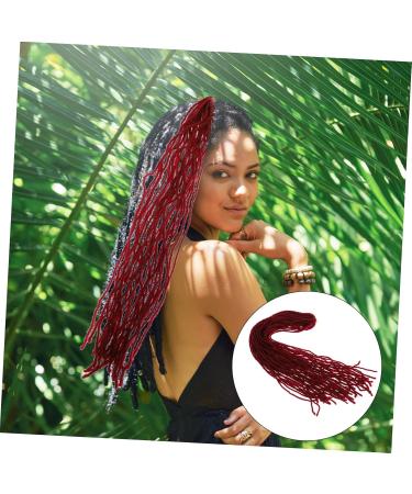 Healeved Dirty Little Braids Dreadlock Extensions Braided Long Dreadlocks Fashionable Hair Wig Hair Extensions Dreadlock Crochet Hair Clip on Ponytails for Women High Temperature Wire 90X8CM Claret - Buy Online on GoSupps.com