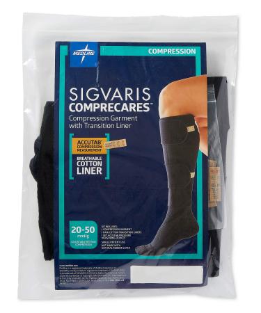 Medline COMPRECARES Reusable Compression Garment Kit Knee-High Black Size Medium Regular - Ideal for Post-Surgical Recovery and Varicose Vein Relief