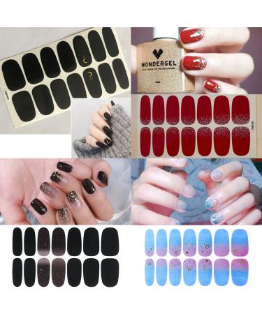 JERCLITY 24 Sheets Solid Color Nail Polish Strips - Press On Nail Stickers for Women | Nail Wraps Set with Nail File - Nail Art DIY - Buy Online on GoSupps.com