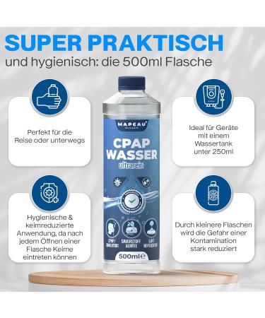 Buy Inhalator Water for Inhalation - 2x 500ml Distilled CPAP Water for Nebulizers & Humidifiers - Optimal Breathing Gas Moisture - Buy Online on GoSupps.com