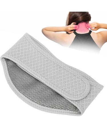 Breathable Neck Wrap for Pain Relief - Light Gray Collar Bandage for Moxibustion Care - Buy Online on GoSupps.com