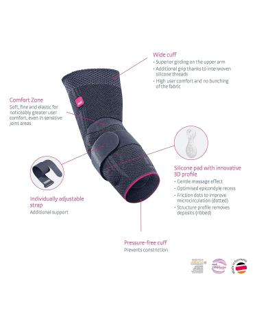 Medi Epicomed Elbow Bandage | Unisex Silver Size II | Compression Stabilizer for Tennis & Golfer's Elbow | Breathable & Reversible Support - Buy Online on GoSupps.com