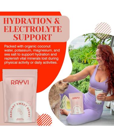 Rayvi Zero Sugar Electrolytes Powder + Minerals Hydration Powder | 1 Pack (30 Servings) Vegan No Sugar Electrolytes and Artificial Additives | Hydration Drink Supplement | Radiant Sweet Berry Flavor - Buy Online on GoSupps.com