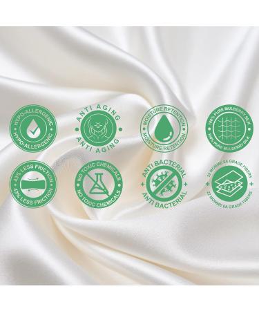 2 Pack 100% Pure 6A Mulberry Silk Sleep Mask for Sleeping - Adjustable Blindfold with Elastic Strap Headband - Natural Cosy 22 Momme Real Silk - White&White - Buy Online on GoSupps.com
