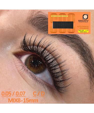 Autofan Mega Volume Eyelash Extensions 0.05/0.07 C/D Curl | Pre-Glued Auto Fanning Lashes 8-15mm for Professionals - Buy Online on GoSupps.com