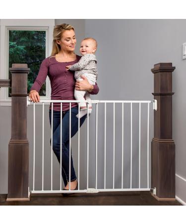Regalo 2-in-1 Extra Wide Stairway and Hallway Walk ThroughBaby Safety Gate, Hardware Mounting, White 24"x40.5"x28.5"(Pack of 1) 24"x40.5"x28.5"(Pack of 1) Metal
