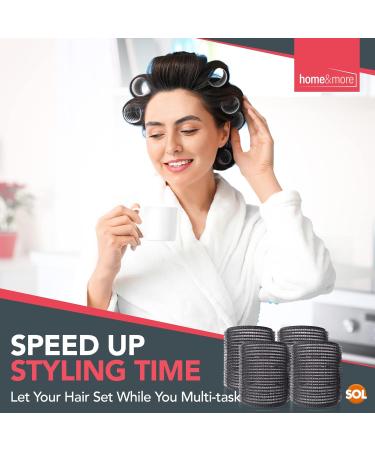 4pk Black Self-Holding Velcro Hair Rollers for Volume | Large Hairdressing Curlers for Long & Short Hair | Salon Quality Black Hair Rollers - Buy Online on GoSupps.com