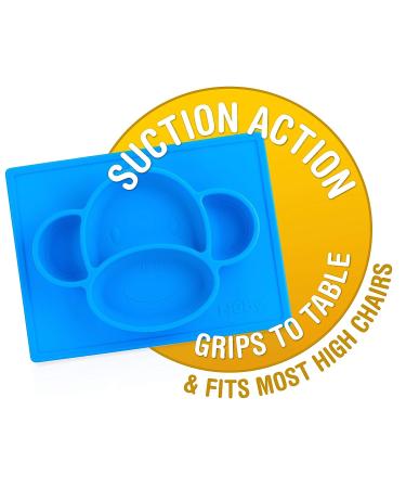 Nuby Sure Grip Monkey Silicone Placemat - Blue | Fun & Functional Monkey Design - Buy Online on GoSupps.com