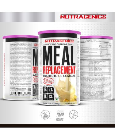  NUTRAGENICS Nutragenics Meal Replacement Food Replacement Smoothies - Smoothies Assistants - Weight Management Aid - Food Substitute - 490g (Vanilla) - Buy Online on GoSupps.com