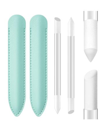 2 Pcs Glass Cuticle Pusher with Leather Case Glass Cuticle Stick Fingertip Precision Filing Cuticle Remover Etched Dual-Ended Manicure Stick - Buy Online on GoSupps.com