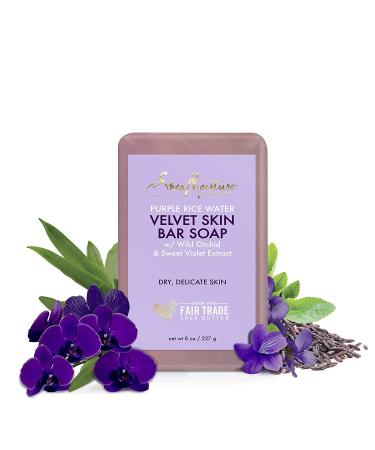 SheaMoisture Purple Rice Water Velvet Skin Bar Soap 8 oz - Nourishing & Hydrating - Buy Online on GoSupps.com