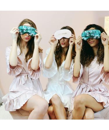 (Set of 3) Tropical Palm Leaf Sleep Mask for Women - Adjustable, Comfortable Travel Accessory for Bridesmaids & Bachelorette Party - Buy Online on GoSupps.com