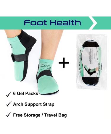 Cold/Hot Therapy Socks with 6 Gel Packs | Compression Strap Plantar Fasciitis Relief | Arch Support & Foot Pain Relief | Neuropathy, Achilles | Storage Bag | Small/Medium - 1 Pair - Buy Online on GoSupps.com