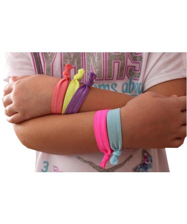 Syleia Hand-Knotted Hair Ties Set - 100 Pieces for All Hair Types | No Crease, Printed & Solid Colors - Buy Online on GoSupps.com