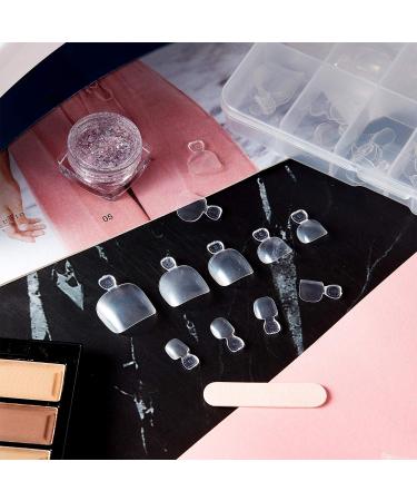 300 Pieces Clear Fake Toenail Tips - Full Cover Acrylic False Toenails for Nail Salons and DIY Foot Decoration - Manicure Tools with Box - Buy Online on GoSupps.com