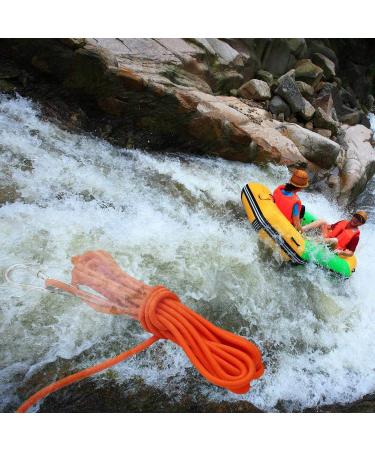 Enjohos 8mm Climbing Rope - Heavy-Duty Safety Rope with Screw Carabiner | 10m for Hiking Mountaineering Camping & Tree Climbing - 950kg Load Capacity (Orange) - Buy Online on GoSupps.com