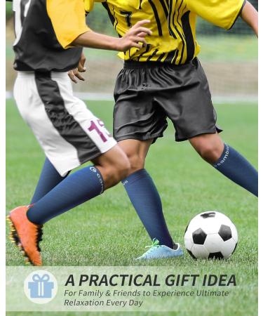 Cambivo Compression Stockings for Men & Women - 2 Pairs Supportive Socks for Running Travel Cycling - S-M Blue & Green - Buy Online on GoSupps.com