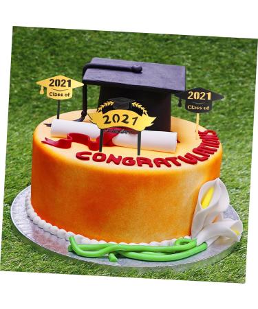 Alipis 2 Sets 12pcs 2021 Cake Insert Graduation Food Picks Congrats Cardstock Topper Grad Cupcake Toppers 2021 Graduation Decorations Ice Cream Toppers Acrylic Dessert Graduation Season - Buy Online on GoSupps.com