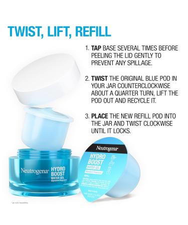 Neutrogena Hydro Boost Water Gel Moisturizer - Hydrating Hyaluronic Acid for Glowing Skin 1.7 oz + Refill Pods 0.85 oz (Pack of 2) - International Shipping Available - Buy Online on GoSupps.com