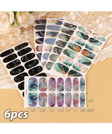 6 Sheets Marble Full Wraps Nail Stickers Nail Polish Sticker Marble Wraps Self-Adhesive Waterproof Nail Art Decals Manicure Nail Tips DIY Nail Decorations for Women Girls Nail Design - Buy Online on GoSupps.com