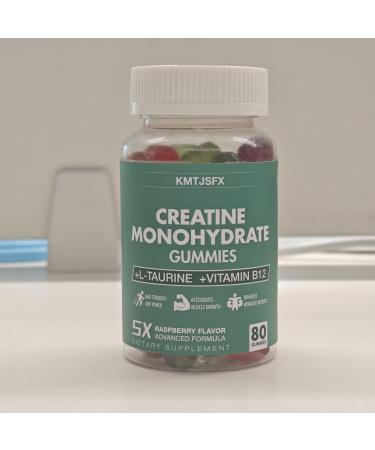 KMTJSFX Creatine Monohydrate Gummies Dietary Supplements 80 Count - 5g for Men & Women Energy Boost Sugar Free Vegan