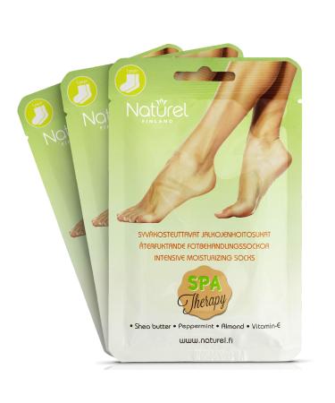 Foot Mask Moisturizing Socks Natural Pedicure Treatment for Silky Feet Hydrating Deeply Moisturizing for Callus Rough Hard Skin Cracked Heel Repair Cream Booties 3 PAIRS