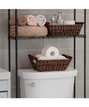 GRANNY SAYS Waterproof Wicker Storage Baskets with Handles - 2-Pack Medium Brown for Pantry, Kitchen, Bathroom - Buy Online on GoSupps.com