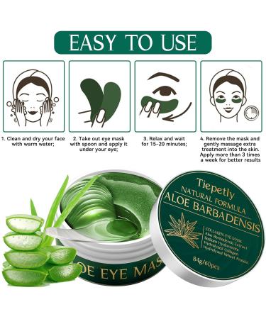 Collagen Eye Pads 60 PCs Hydrating Eye Masks for Dark Circles & Puffiness | Aloe Vera & Hyaluronic Acid Formula - Buy Online on GoSupps.com