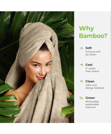 Cariloha Organic Bamboo-Viscose and Turkish Cotton Washcloths Set - Soft 600 GSM Towels for Face and Body - Stone - Set of 3 - Buy Online on GoSupps.com