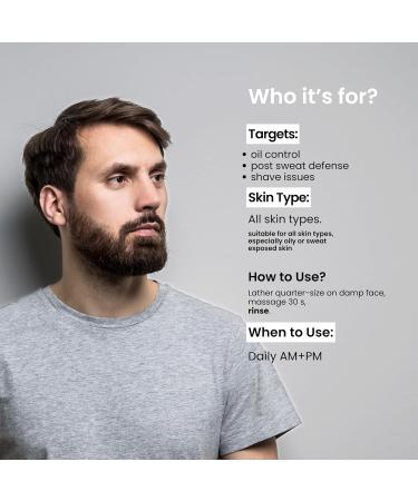 natural outcome Mens Face Wash Cleansing Gel with Mint and Marula Oil - Daily Cleanser Face Wash for Men - Sulfate Free 8 oz - Buy Online on GoSupps.com