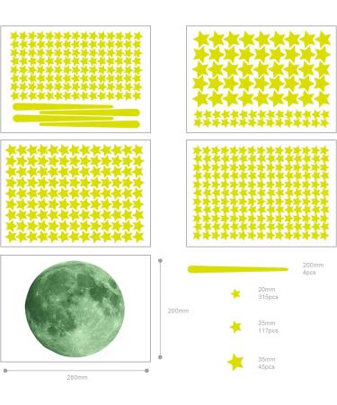 Ezigoo Glow in The Dark Stars Stickers - 476Pcs Luminous Decals for Kids Bedroom - Adhesive DIY Wall Stickers for Nursery Room - Ceiling Glow in The Dark Stickers for Baby Toddler Children - Buy Online on GoSupps.com
