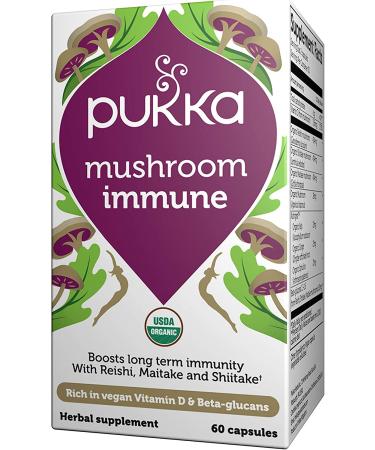 Pukka Organic Mushroom Immune Supplements - 60 Capsules for Enhanced Immunity - Buy Online on GoSupps.com