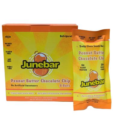 Junebar Peanut Chip Nutrition Bar Whole Food Seed-Oil Free Gluten-Free Vegan 8 Count