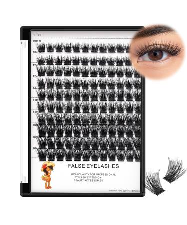 Bodermincer 120pcs D Curl 8-10-12-14-16mm Mixed Wide Cluster Professional Makeup Individual Cluster Eye Lashes Grafting Fake False Eyelashes Home Eyelash Extension (8-10-12-14-16mm Mixed)