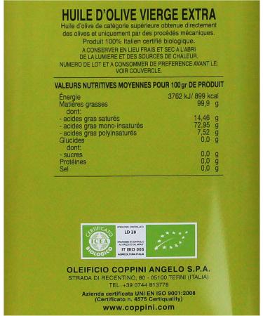Organic extra virgin olive oil 100% Italian cold extracted 1 can of 5 liters - Buy Online on GoSupps.com