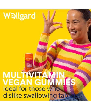 Wellgard Vegan Multivitamin Gummies for Adults - 60 Chewable Orange Flavour Vitamin Gummies - Buy Online on GoSupps.com