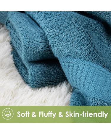 CANFOISON Bamboo Washcloths 4 Pack, Peacock Blue | Super Soft & Absorbent Bathroom Towels for Adult, Kids, Baby | 13x13 inches | 4PCS Washcloths - Buy Online on GoSupps.com