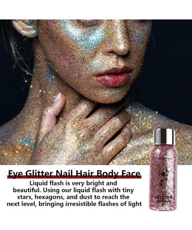  Duqulle Liquid Highlighter Glitter Gel for Face and Body | Waterproof Long-Lasting Shimmering Holographic Face and Hair Highlighter Cosmetic Quality Concert Festival Accessories Duqulle - Buy Online on GoSupps.com