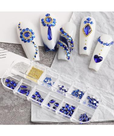 FEIlei 12 Grids Box Set Flat Back Rhinestones and Small Round Diamond Combination for DIY Nail Art Accessories Crystals - Buy Online on GoSupps.com