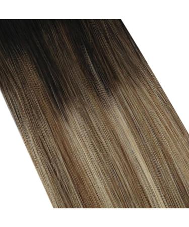 Moresoo Balayage Tape in Human Hair Extensions 16 Inch #1B/6/22 - Black to Medium Brown with Medium Blonde Highlights - 20 Pieces/50g - Buy Online on GoSupps.com