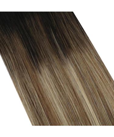 Moresoo 35 cm Tape-In Real Hair Extensions - #1B/6/22 Natural Black to Medium Brown with Blonde 20 Pieces 50g Pack Silky Straight - Buy Online on GoSupps.com