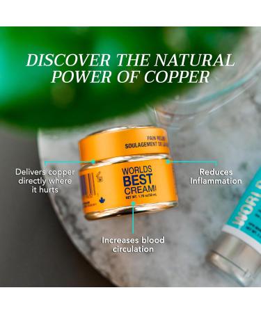 Worlds Best Cream Natural Arthritis Pain Relief Cream using the Power of Copper (50 ml Jar - 3Pack) - Buy Online on GoSupps.com