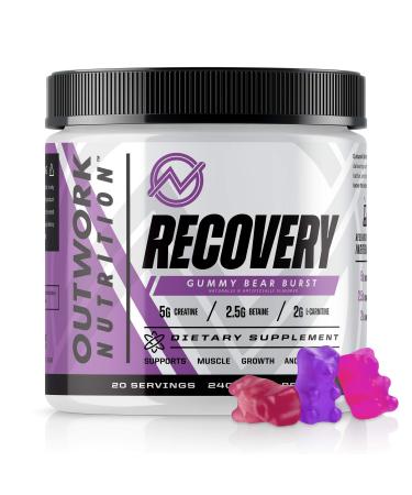 Outwork Nutrition Recovery Supplement - Post Workout Recovery Drink & Muscle Builder - Backed by Science (240 Grams) (Gummy Bear Burst, 8.46) Gummy Bear Burst 8.46 Ounce (Pack of 1)