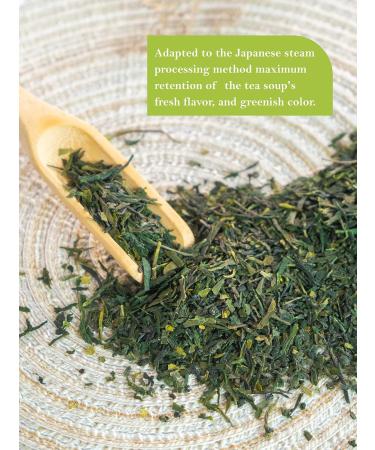 TeeLux Sencha Green Tea Loose Leaf | Premium Shade Grown Gyokuro | Smooth & Refreshing Taste | Hot & Cold Brew | 114g/4oz - Buy Online on GoSupps.com
